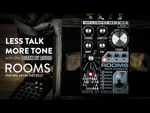 Death By Audio ROOMS Stereo Reverberator Demo (Stereo and Mono examples - Use Headphones)