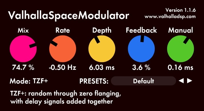 Valhalla Space Modulator - The 5 Best FREE Flanger Plugins | Integraudio.com