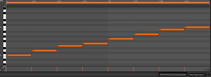 c major scale piano roll ableton