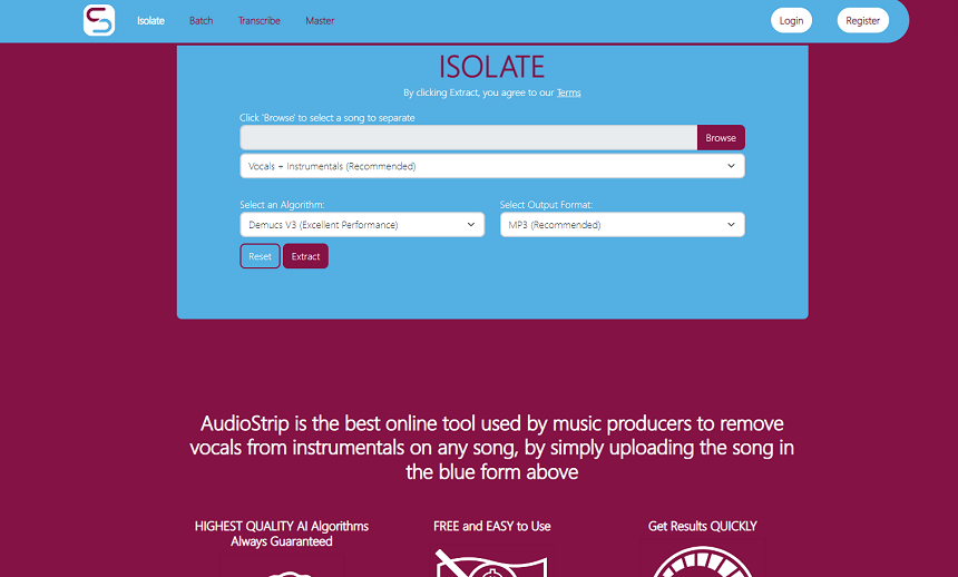 AudioStrip - Top 12 Websites To Isolate Your Vocals & Instrumentals | integraudio.com