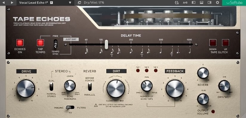 Softube Tape Echoes - The 30 Best Plugins For Reaper (And 20 FREE Plugins) | integraudio.com