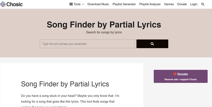 Chosic - The 14 Best Websites To Find Song Lyrics | integraudio.com