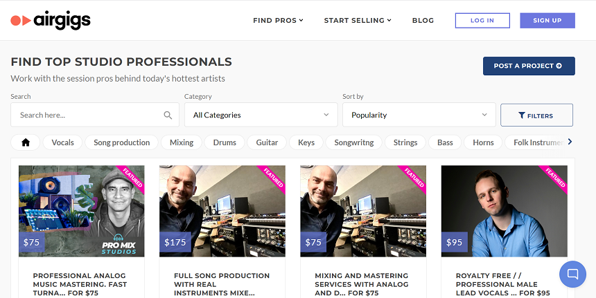 AirGigs - Top 11 Sites To Find Your Music Production Job | integraudio.com
