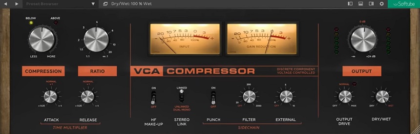 Softube VCA Compressor - The 7 Best VCA Compressor Plugins 2021 (VST, AU, AAX) | integraudio.com