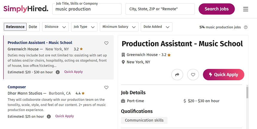 SimplyHired - Top 11 Sites To Find Your Music Production Job | integraudio.com