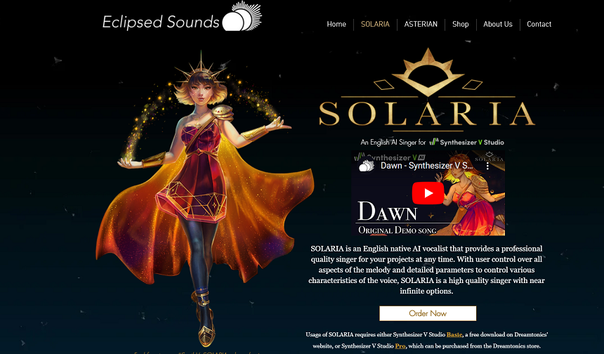 SOLARIA (AI Vocals) - 14 Best AI Sites & Apps For Music Production | integraudio.com