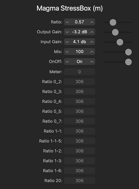 Magma Stress Box Settings