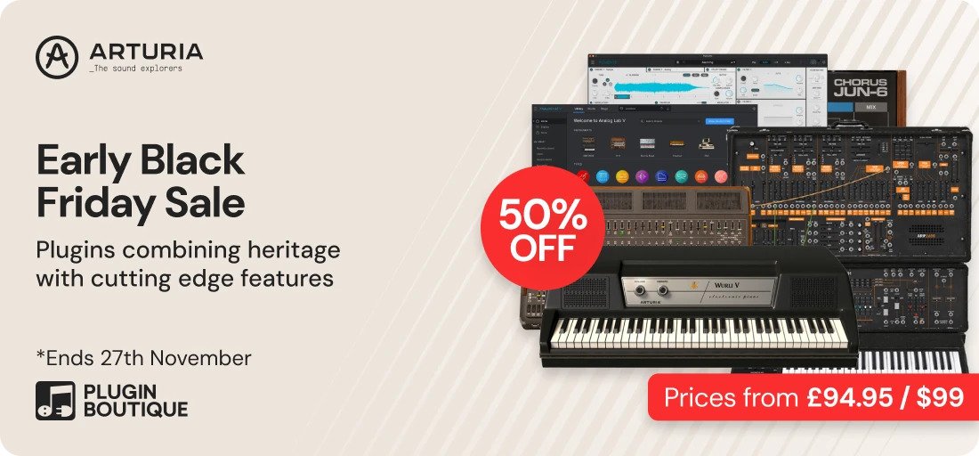 PluginBoutique-620 x 320 Arturia Early Black Friday Sale-pluginboutique