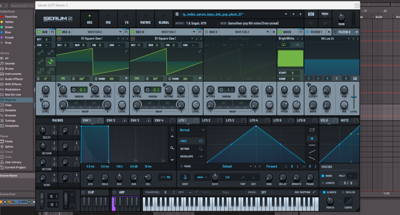 Brass chord MIDI pattern on offbeats