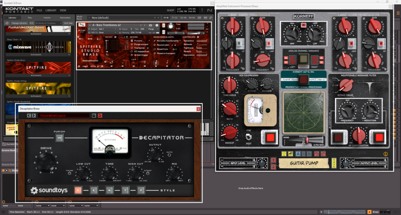 Korneff Audio Amplified Instrument Processor on bass trombone