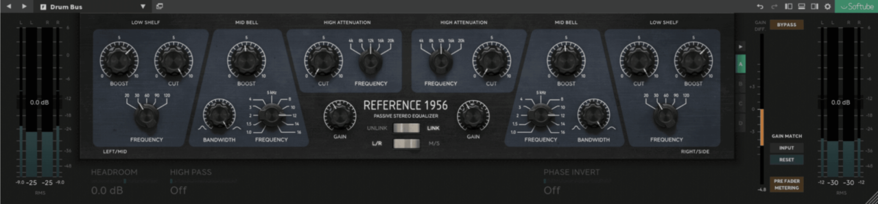 Softube Reference 1956 Equalizer UI
