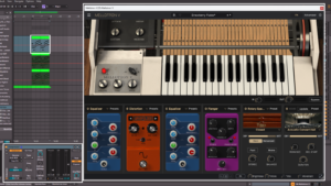 Arturia Mellotron V pad with distortion, reverb and flanger